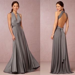 BHLDN Ginger Convertible Maxi Dress Gray